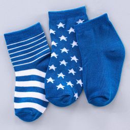Honeyhap Premium Bamboo Nylon Spandex Ankle Length Socks Pack of 3 - Blue-image-95