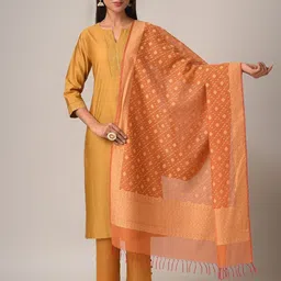 JAYPORE Ethnic Motifs Woven Design Cotton Dupatta-picture-31
