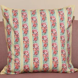 Crown of Poppies Yellow Floral Square Cushion Covers-image-98
