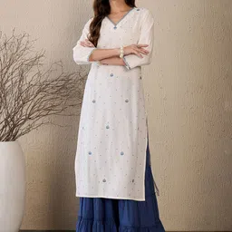 Indo Era Women Ethnic Motifs Embroidered Sequinned Kurta-image-63