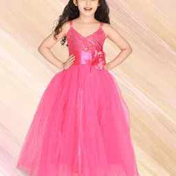 Arshia Fashions Net Fit & Flare Maxi Dress-image-86