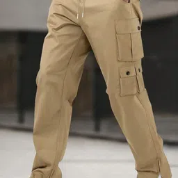 R.Code by The Roadster Life Co. Men Regular Fit High Rise Cotton Cargo Trousers-image-51