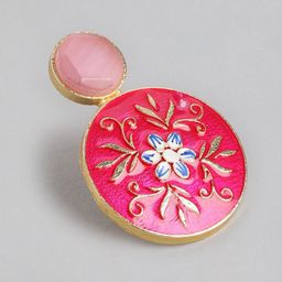 Anouk Gold-Plated Artificial Beads Beaded Circular Drop Earrings image 4
