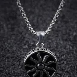 kazare Unisex Circular Shaped Pendant With Chain-picture-20