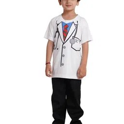 Kaku Fancy dresses Kids Our Helper Round Neck Doctor Costume T-Shirt-image-40