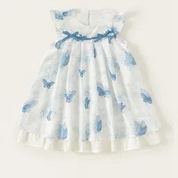 LULU & SKY Girls Conversational Print Bow Detail A-Line Dress-picture-34