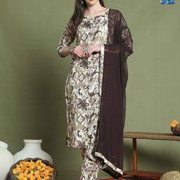 KALINI Women Floral Printed Regular Kurta with Trousers & With Dupatta-picture-23