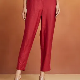 Fabindia Women Pleated Regular Trousers-image-52