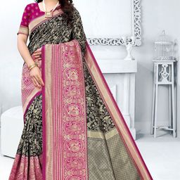 DIVASTRI Woven Design Zari Art Silk Banarasi Saree-image-78