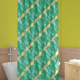 ArtzFolio Green & Yellow Printed Waterproof Shower Curtains-image-92