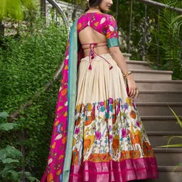 A TO Z CART Printed Ready to Wear Lehenga & Unstitched Blouse With Dupatta image 4