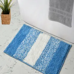 MAA HOME CONCEPT Blue & White Striped Microfibre Bath Rugs-51