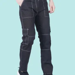 COMFITS Men Classic Regular Fit Mid-Rise Stretchable Cargo Styles Jeans-picture-27