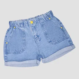 Pantaloons Junior Girls Denim Regular Fit Mid-Rise Shorts-picture-12