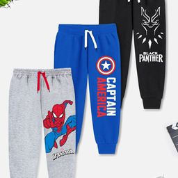 Marvel by Miss and Chief Kids Pack Of 3 Avengers Printed Cotton Joggers-image-97