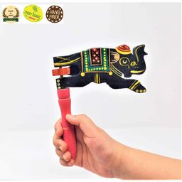 A&A Kreative Box Rotating Rattle Indian Gajraj Wooden - Color May Vary image 2
