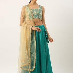 Ethnovog Embroidered Ready to Wear Lehenga & Unstitched Blouse With Dupatta-picture-6