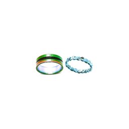 Dynamic Retail Global Set of 2 Rings for Men & Women, Multicolor-Blue Alloy Ring ()-1
