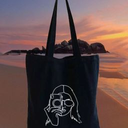 the sack co Black Cotton Tote Bag-image-97