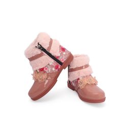 Freeplay Girls Floral With Faux Fur & Flower Detail Boots-image-90