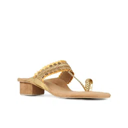Inc 5 Women Embellished Block Heel Sandals with Ethnic - Embellished-23