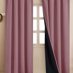 HOMEMONDE Purple 2 Pieces Black Out Window Curtains-image-77