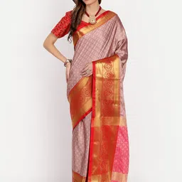 DIVASTRI Woven Design Zari Silk Blend Mysore Silk Saree-image-57