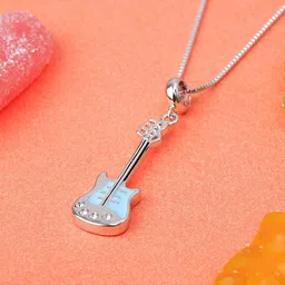 Elegante kids Girls Sterling Silver Rhodium-Plated Contemporary Pendant With Chain-image-38