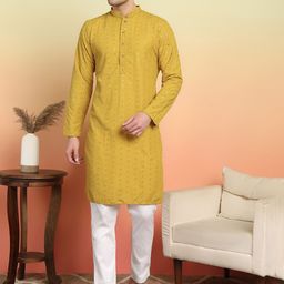 SWAGG INDIA Men Ethnic Motifs Embroidered Thread Work Kurta-35