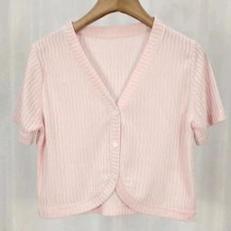 KPOP V-Neck Short Sleeves Crop Top-image-15