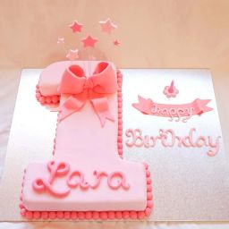 Pink Fondant Number Cake-image-22