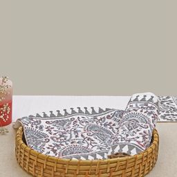 DESIGN GAATHA Grey & White 2 Pieces Printed Cotton 210 GSM Hand Towel-24
