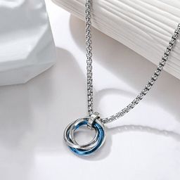 Jewels Galaxy Men Stainless Steel Silver-Plated Circular Pendant With Chain-7
