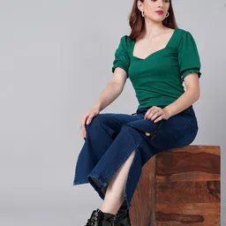 Moda Rapido Sweetheart Neck Cotton Crop Top-picture-12