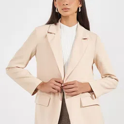 Styli Notched Lapel Single Breasted Blazers-image-12
