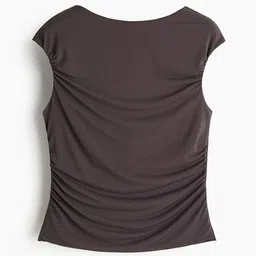 H&M Draped Cap-Sleeved Top-image-73