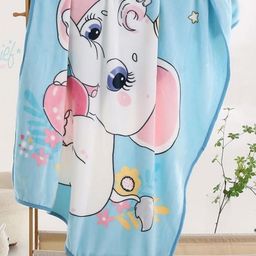 Butterthief Blue & White Cartoon Characters AC Room 210 GSM Single Bed Blanket-image-26