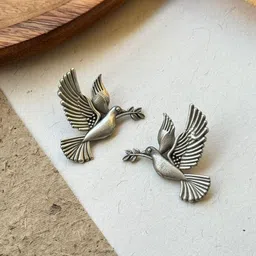 NAMAN ARTS Brass Silver Plated Contemporary Studs-image-66