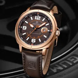 Naviforce Men Embellished Dial & Leather Straps Analogue Watch NF8078_RG CE DBN-image-51