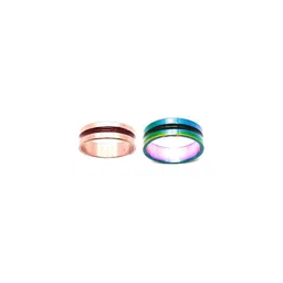 Dynamic Retail Global Set of 2 Rings for Men & Women, Gold-Green Alloy Ring ()-picture-50