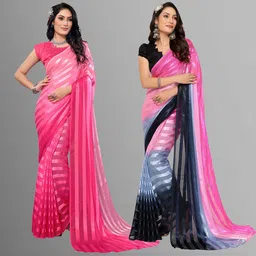 Moda Rapido Pack O 2 Striped Satin Saree-43