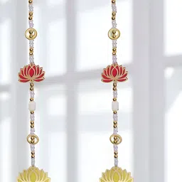 GADINFASHION Set Of 2 Red & Yellow Textured Hanging Garlands-20