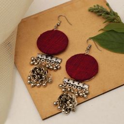 Saagah German Silver Articial Beaded Contemporary Drop Earrings-37