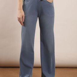FCK-3 Women Wide Leg High-Rise Light Fade Stretchable Jeans-image-17