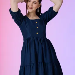 Raiyani Enterprise Women Fit & Flare Tiered Dress-picture-1