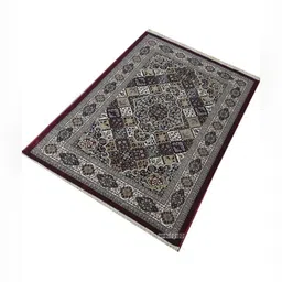 Samjeeda Handloom carpets Red Geometric Anti-Skid Cotton Carpet-18