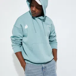 max Men Typography Printed Hood Cotton Pullover Sweatshirt-image-16