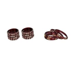 Somil Elegant Women Maroon Pack Of 12 Handmade Traditional Glass Bangle Set-image-36