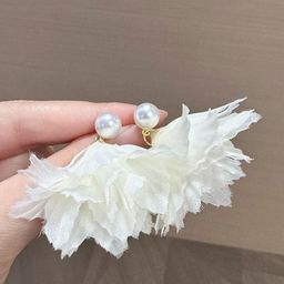 StyleCast x Revolte Pearls Beaded Contemporary Fabric Drop Earrings-84