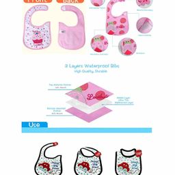 Wishkey Feeding Cotton Bibs Set of 6 (Assorted Color & Design) image 4